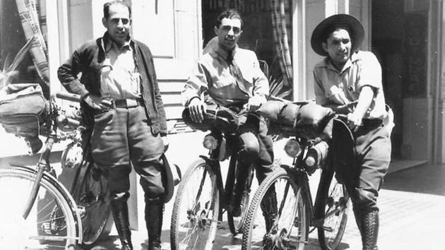 The riders gathered with a crowd during the journey, performing to pay their way